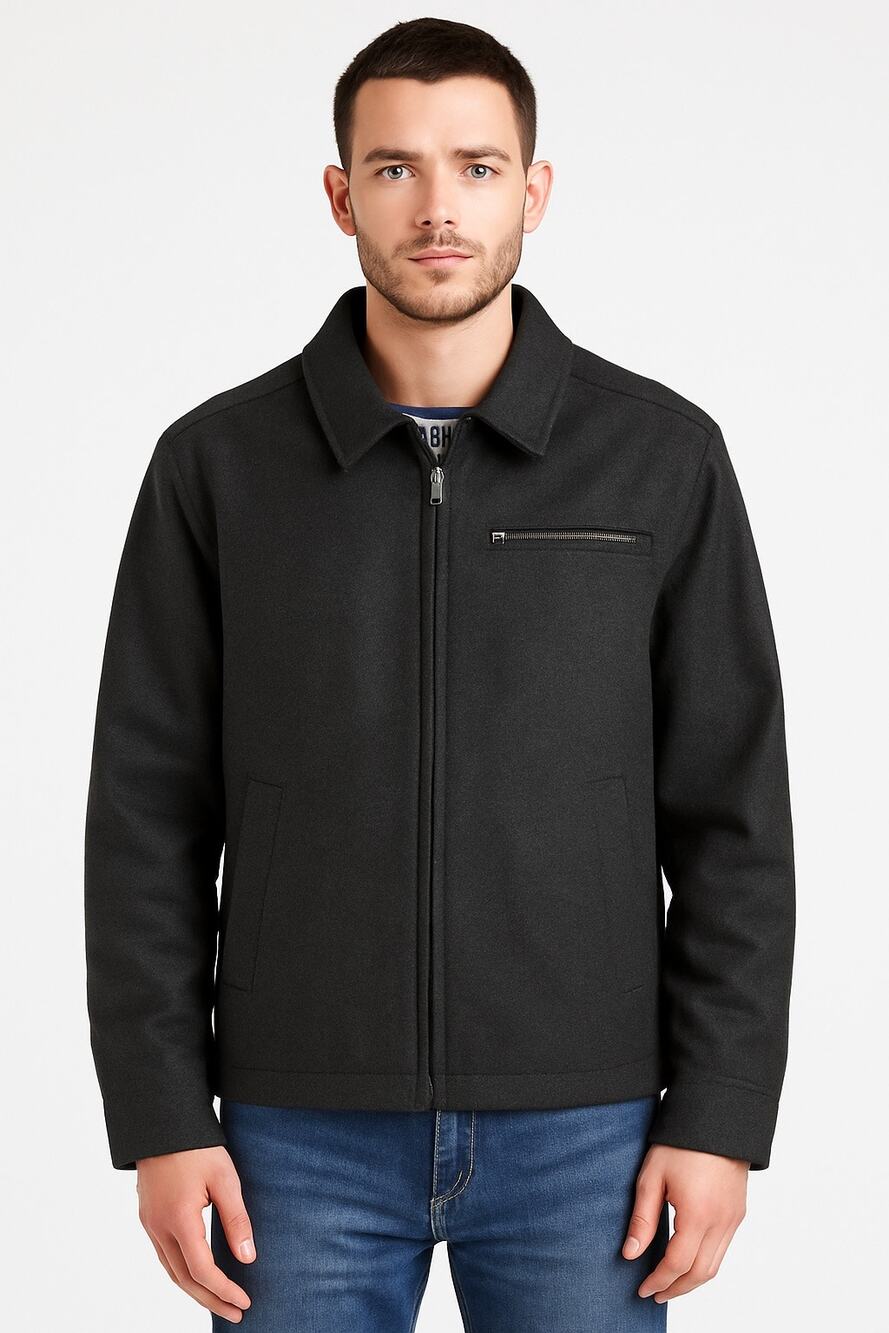 Levi’s Charcoal Wool Blend Zip Jacket Modern Classic preppy Style small